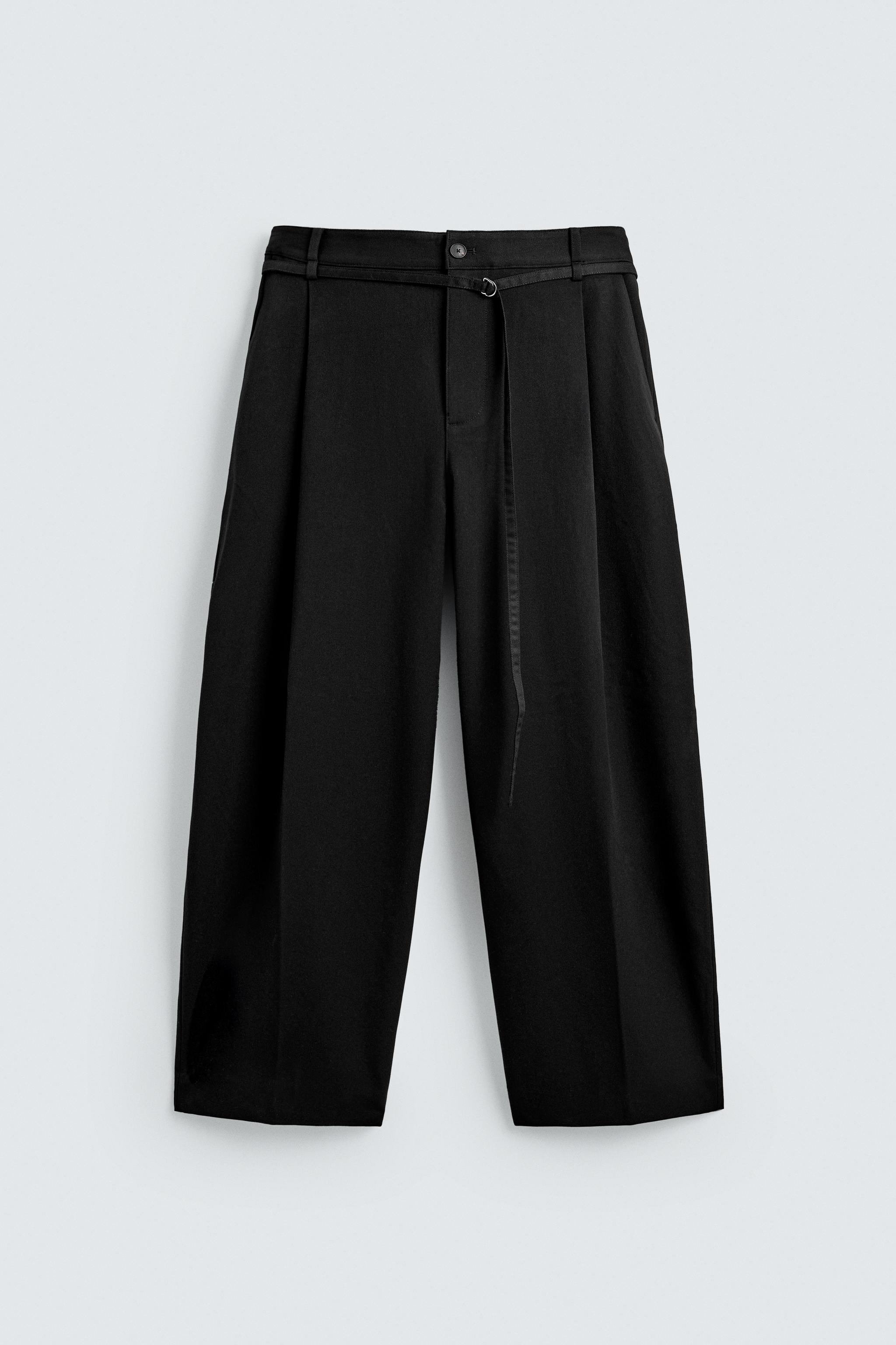 BALLOON PLEATED BELTED PANTS
